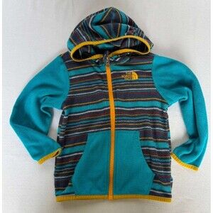The North Face Toddler Fleece Hoodie Full Zip 18-24M Blue Stripe